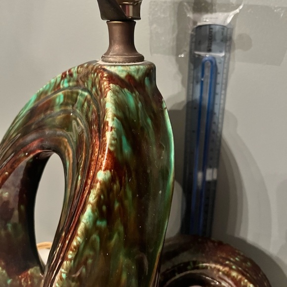 vintage mid century modern Drip Glaze Lamp Funky Abstract - Picture 2 of 11